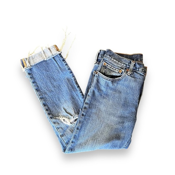 Levi's Denim - Distressed Cutoff Medium Wash Levis